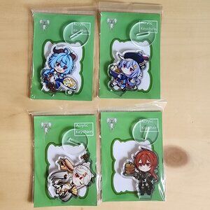 Fan Art Genshin Impact Characters Acrylic Stands Set Of 4 Diluc Ganyu‎ Ningguang